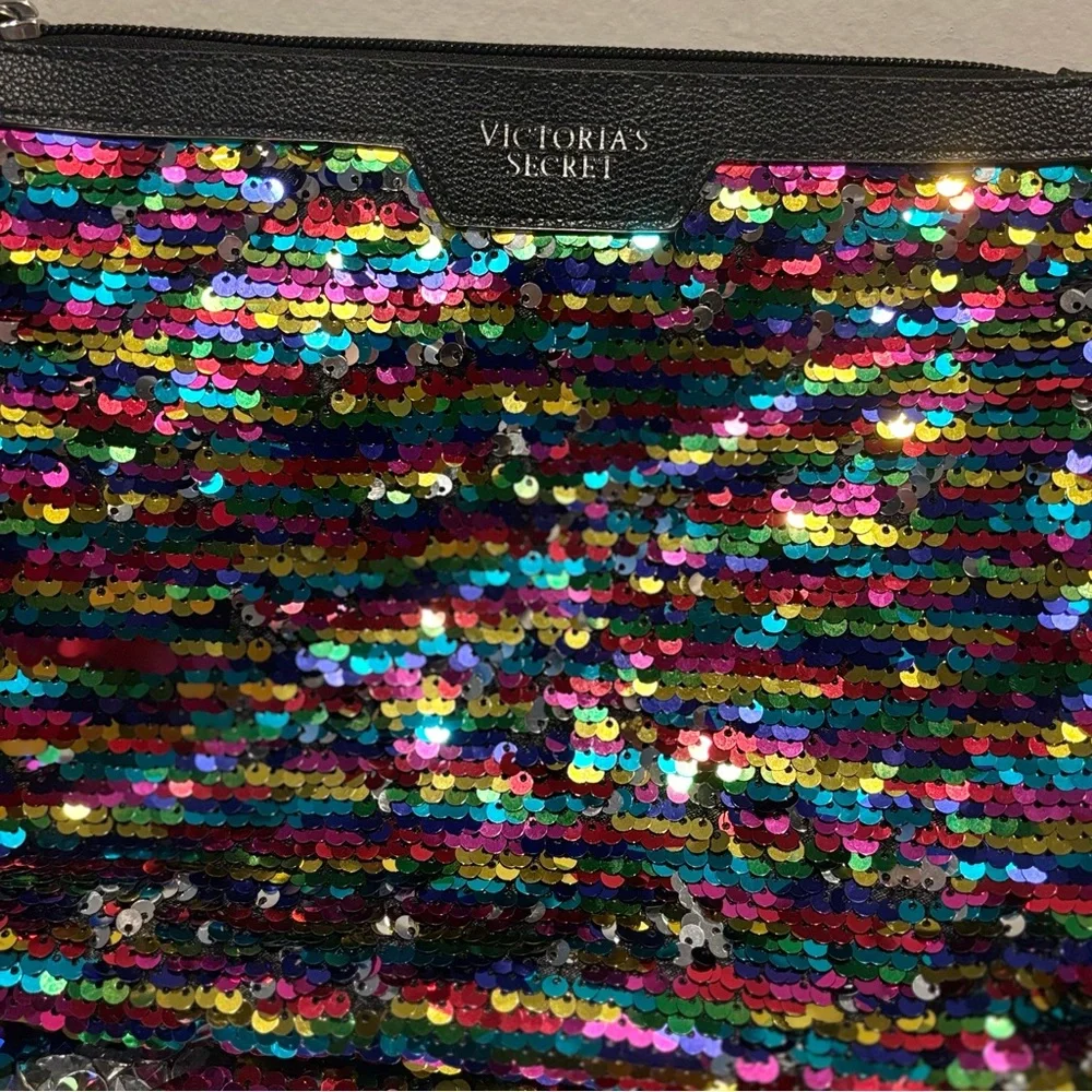 Victoria's Secret Black Cosmetic Bag with Sequins